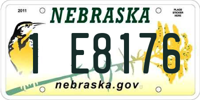 NE license plate 1E8176