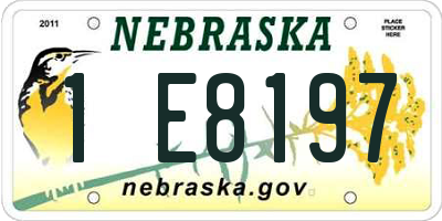 NE license plate 1E8197
