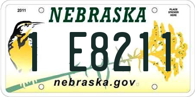NE license plate 1E8211