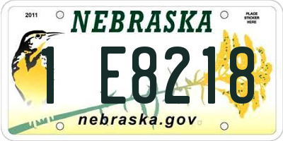 NE license plate 1E8218