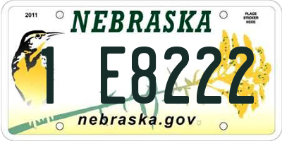 NE license plate 1E8222