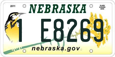 NE license plate 1E8269