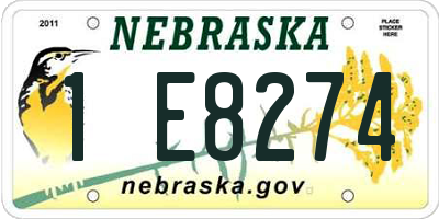NE license plate 1E8274