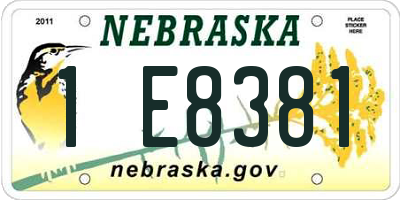NE license plate 1E8381