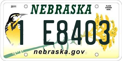NE license plate 1E8403