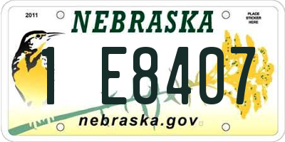 NE license plate 1E8407