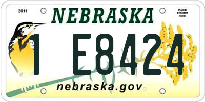 NE license plate 1E8424