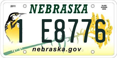 NE license plate 1E8776