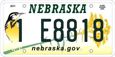 NE license plate 1E8818