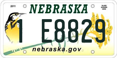 NE license plate 1E8829