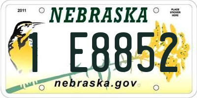 NE license plate 1E8852