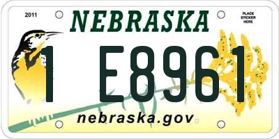 NE license plate 1E8961