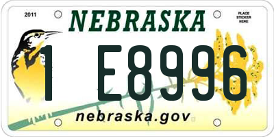 NE license plate 1E8996