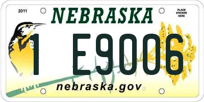 NE license plate 1E9006