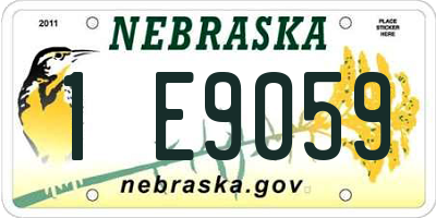 NE license plate 1E9059