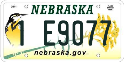 NE license plate 1E9077