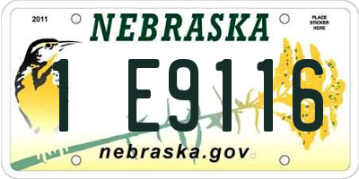 NE license plate 1E9116