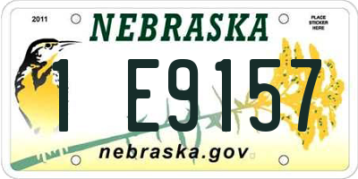 NE license plate 1E9157