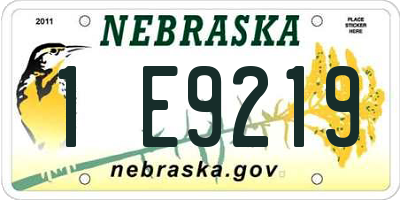 NE license plate 1E9219