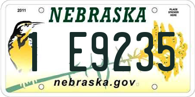 NE license plate 1E9235