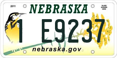 NE license plate 1E9237