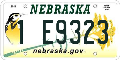 NE license plate 1E9323