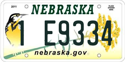 NE license plate 1E9334