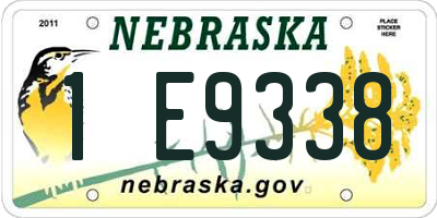 NE license plate 1E9338