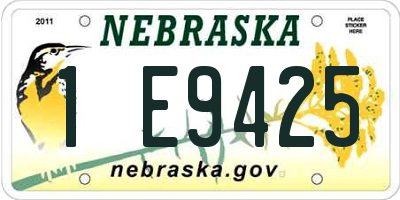 NE license plate 1E9425