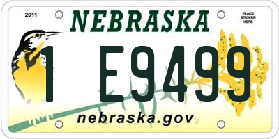 NE license plate 1E9499