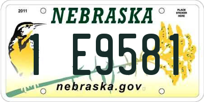 NE license plate 1E9581