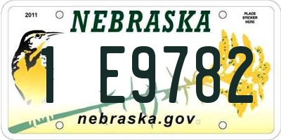 NE license plate 1E9782