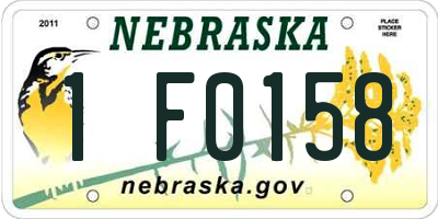 NE license plate 1F0158