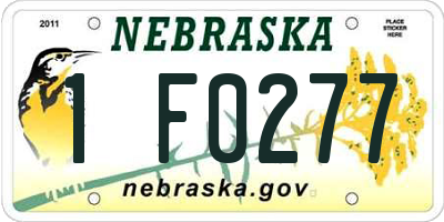 NE license plate 1F0277