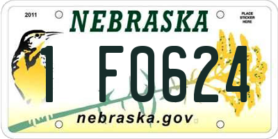 NE license plate 1F0624