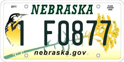 NE license plate 1F0877