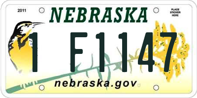 NE license plate 1F1147
