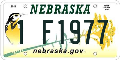 NE license plate 1F1977