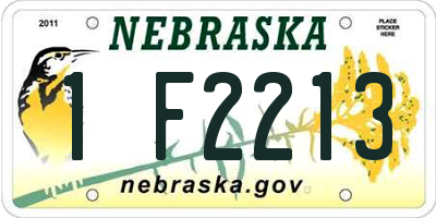 NE license plate 1F2213