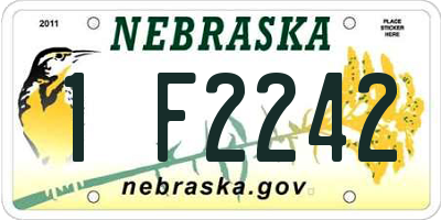 NE license plate 1F2242