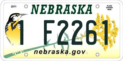 NE license plate 1F2261