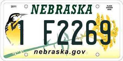 NE license plate 1F2269