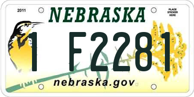 NE license plate 1F2281