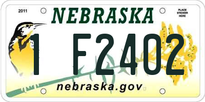 NE license plate 1F2402