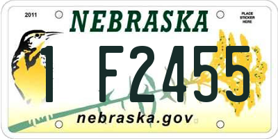 NE license plate 1F2455