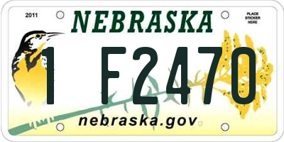 NE license plate 1F2470