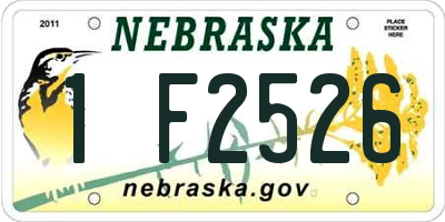 NE license plate 1F2526