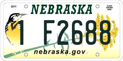 NE license plate 1F2688