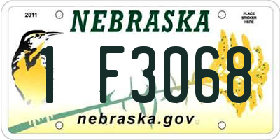 NE license plate 1F3068