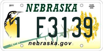 NE license plate 1F3139